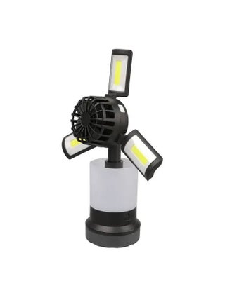 3 in 1 Ambient Light/Lamp/ Cooling Fan With 4 Light Modes - Black/Sandy Brown