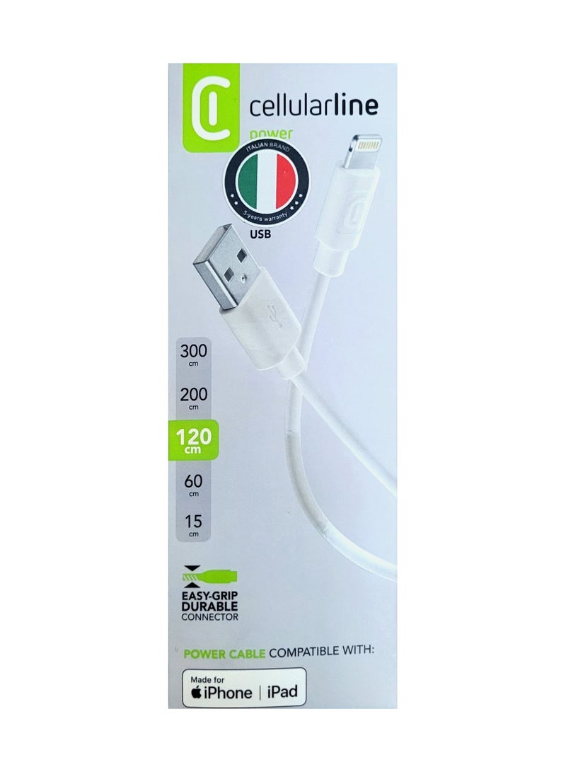 سيلولار لاين كابل شحن ونقل بيانات من USB الى iPhone و iPad من سيلولار لاين