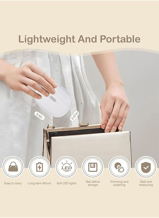 Super ZYouth - 2-In-1 Electric Fingernail Polishing And Automatic Nail Clippers With 2 Speeds And Light, Nail Scraps Storage, USB Rechargeable - Image 1
