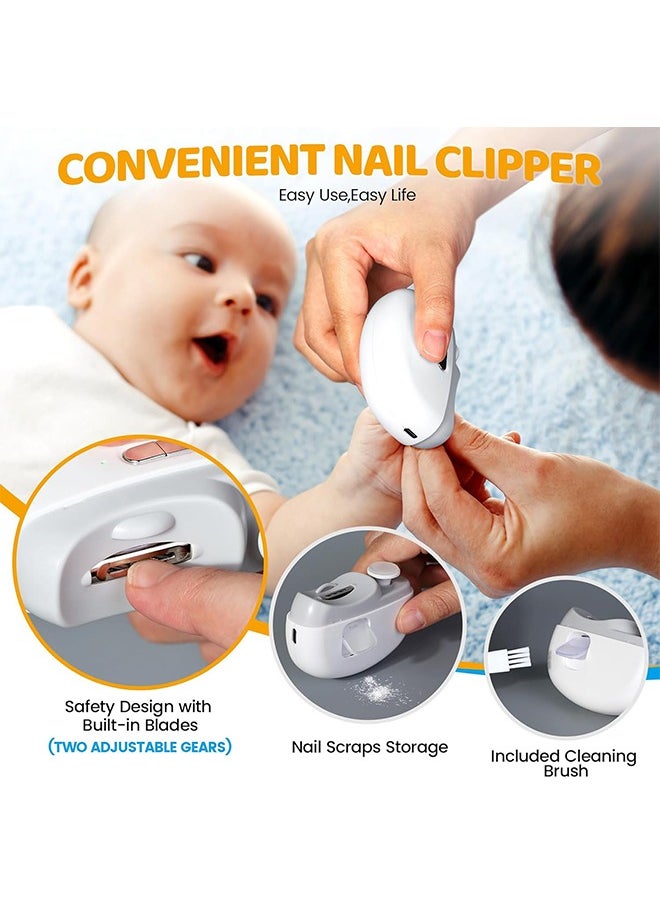 Super ZYouth - 2-In-1 Electric Fingernail Polishing And Automatic Nail Clippers With 2 Speeds And Light, Nail Scraps Storage, USB Rechargeable - Image 1