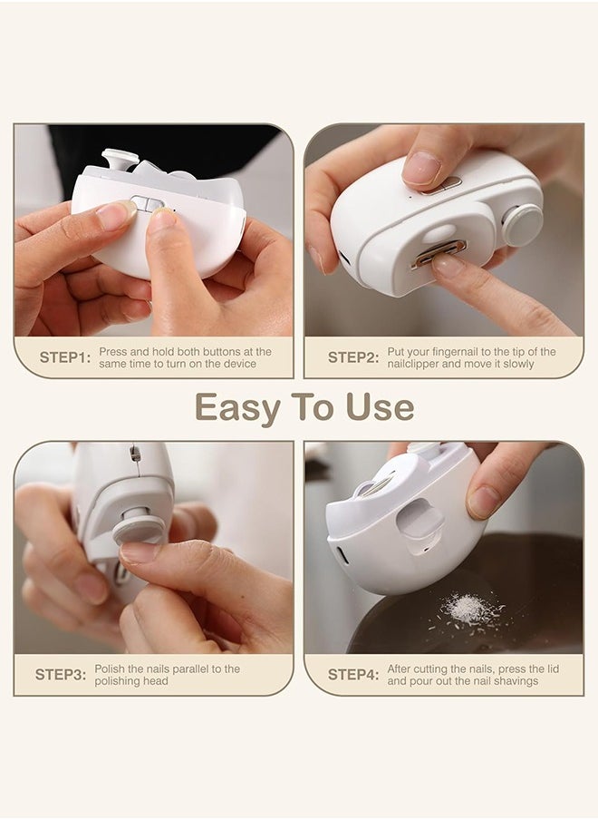 Super ZYouth - 2-In-1 Electric Fingernail Polishing And Automatic Nail Clippers With 2 Speeds And Light, Nail Scraps Storage, USB Rechargeable - Image 1