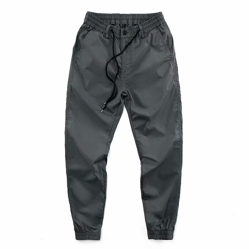 Autumn Mens Korean Colorblock Slim Joggers Gray - Image 1