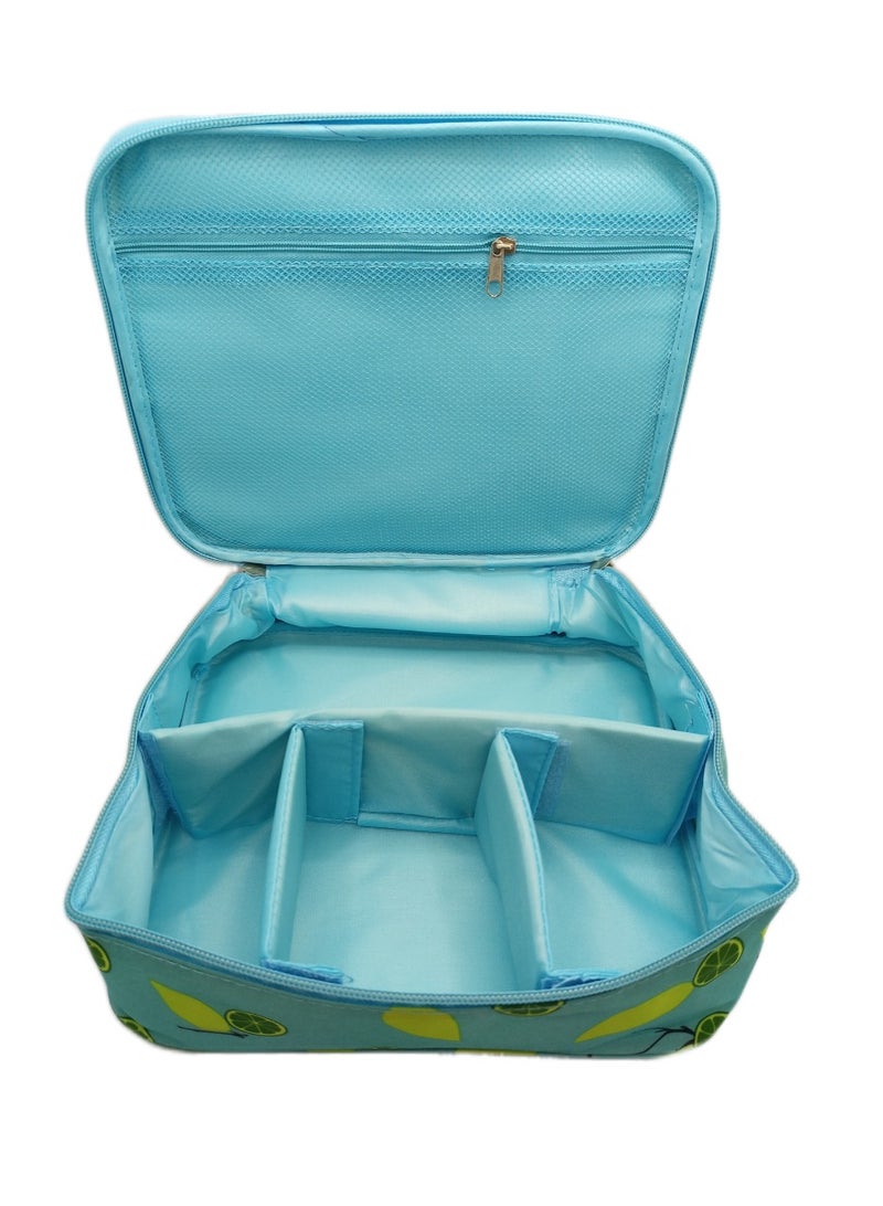 DIGI CORE Travel Makeup Bag Cosmetic Bags For Women Portable Pouch Open Flat Toiletry Bag Makeup Organizer With Divider And Handle Travel Kit Organizer - Image 2