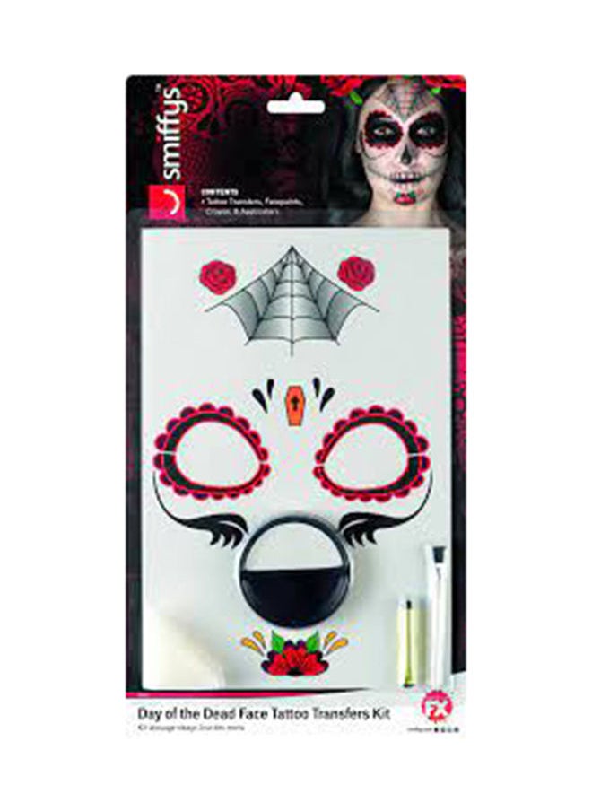 Smiffys - Day Of The Dead Face Tattoo Transfers Kit - Image 1