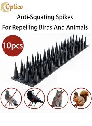 Bird Spikes, Bird Deterrent Spikes for Small Birds Pigeon Raccoon Squirrel Crow Bird Defender Spikes for Outside to Keep Birds Away, Plastic Fence Spikes for Roof and Railing Black (10PCS) - pzsku/ZCAB08DAB34C38D3FC4EAZ/45/_/1731223514/76ca8333-6120-4519-ad4a-d4b756523c35