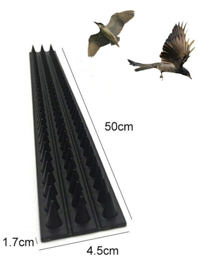 Optico - Bird Spikes, Bird Deterrent Spikes for Small Birds Pigeon Raccoon Squirrel Crow Bird Defender Spikes for Outside to Keep Birds Away, Plastic Fence Spikes for Roof and Railing Black (10PCS) - Image 1