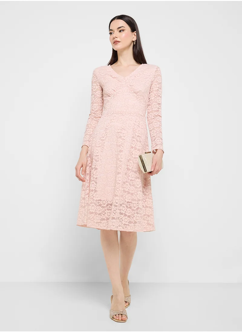 جينجر بوتيك Lace Long Sleeve Dress