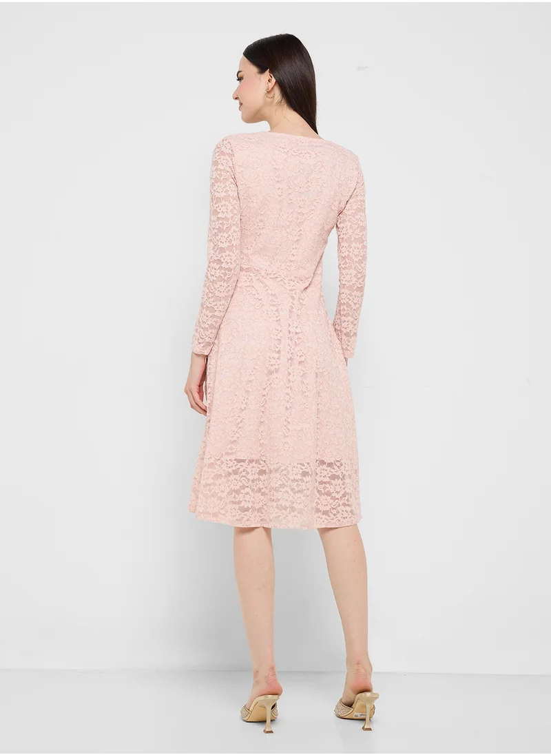 جينجر بوتيك Lace Long Sleeve Dress