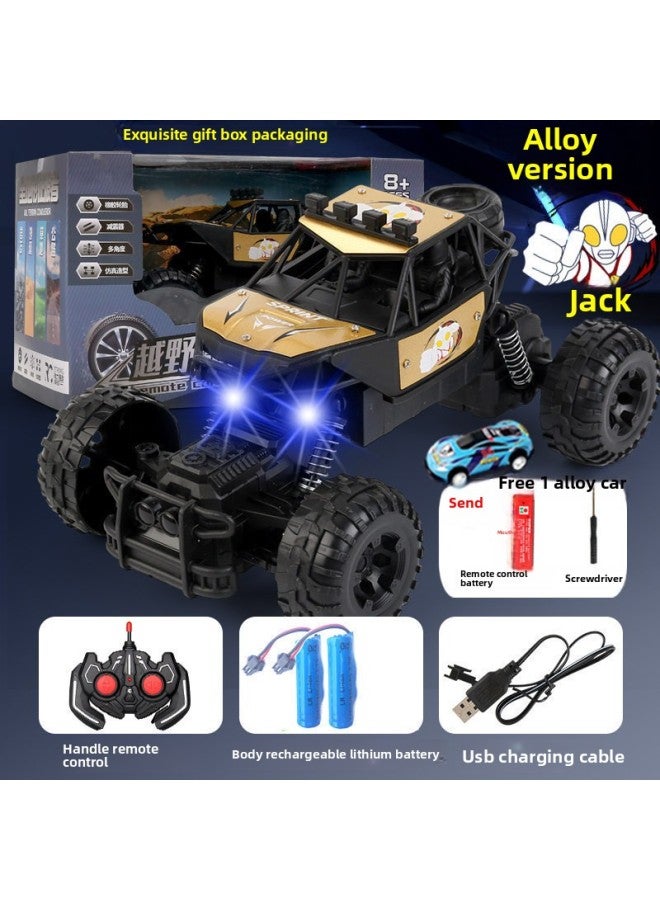 Children's Toy Car Remote Control Car Off-road Vehicle Boy Czech Tello Rechargeable Electric Car Birthday Toy-Colour:Ultra Comic Gold 【jack Alloy Edition】 Gift Box Packaging-Proportion:1 Set Of Rech - Image 1