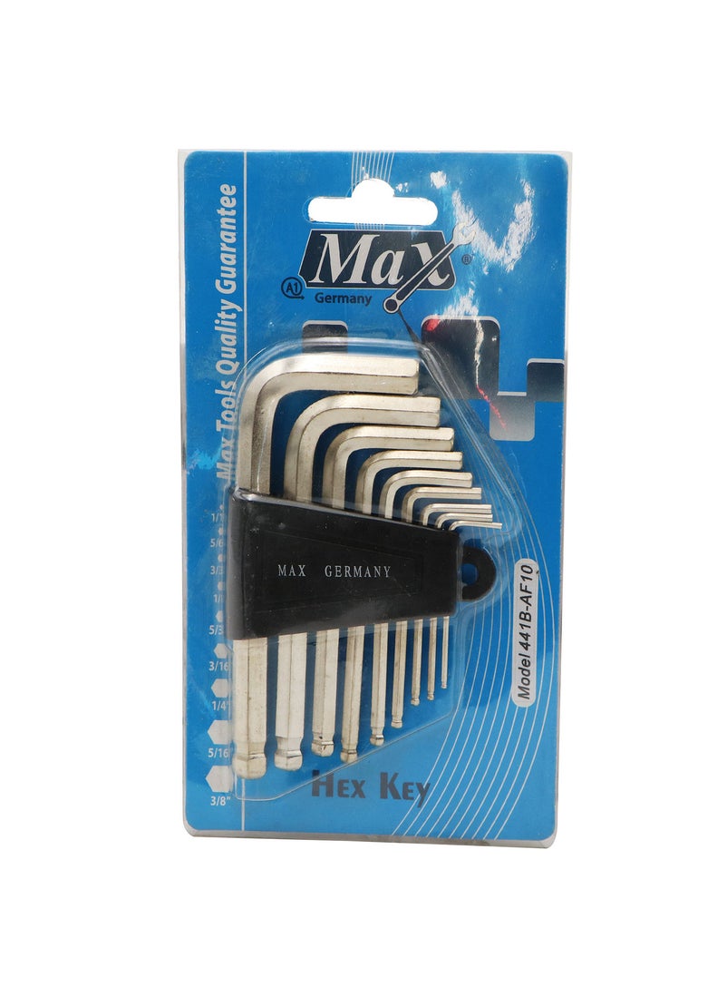 Max Germany Max Germany 441B-AF10 Ball Head Allen Key Set, 9 Pieces  - Image 5