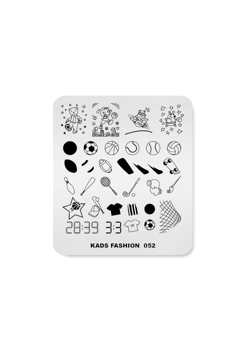 Rolabling Nail Stamping Plate Fashion Sport Football Soccer Baseball Hockey Theme MultiPattern Stamp Print Image Stamp Template Nail Art for Nail Design 