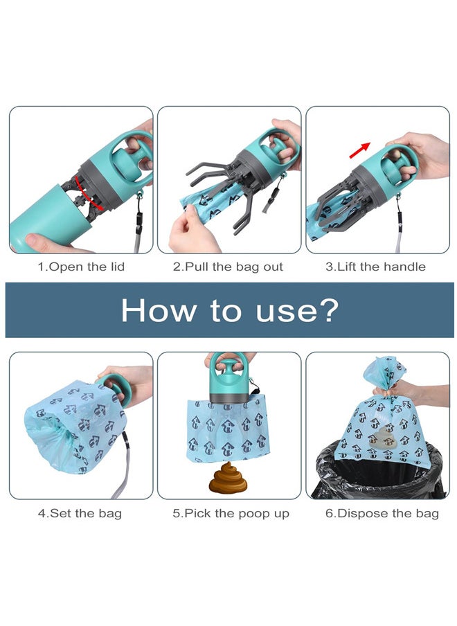 Neostyle Portable Dog Pooper Scooper,6 Claws Dog Pooper Scooper with Bag,Can be Installed on the Leash for Walking  - Image 5