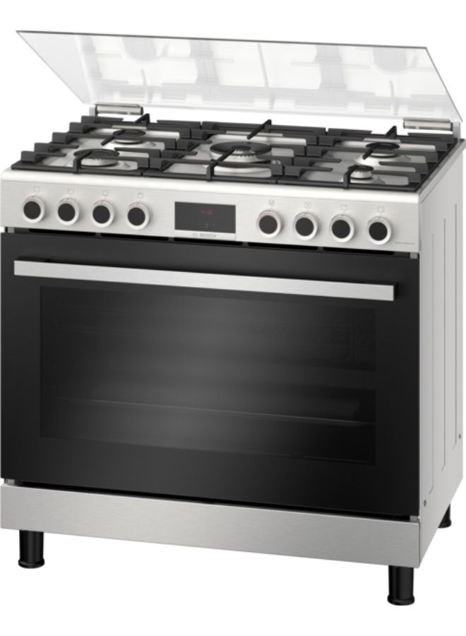 BOSCH Series 6, Gas range cooker, Stainless steel HGX3G8W50S HGX3G8W50S stainless steel - Image 1