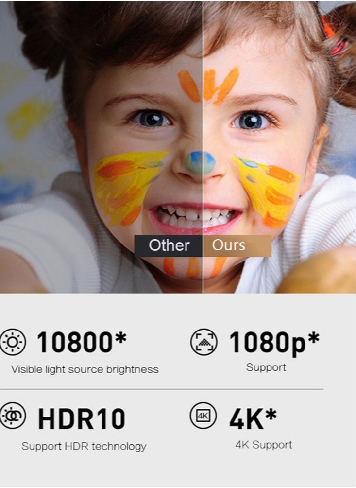 إنستافريك - جهاز عرض محمول واي فاي أندرويد كامل الوضوح إل إي دي 1080 بكسل 4000 لوم - Image 1