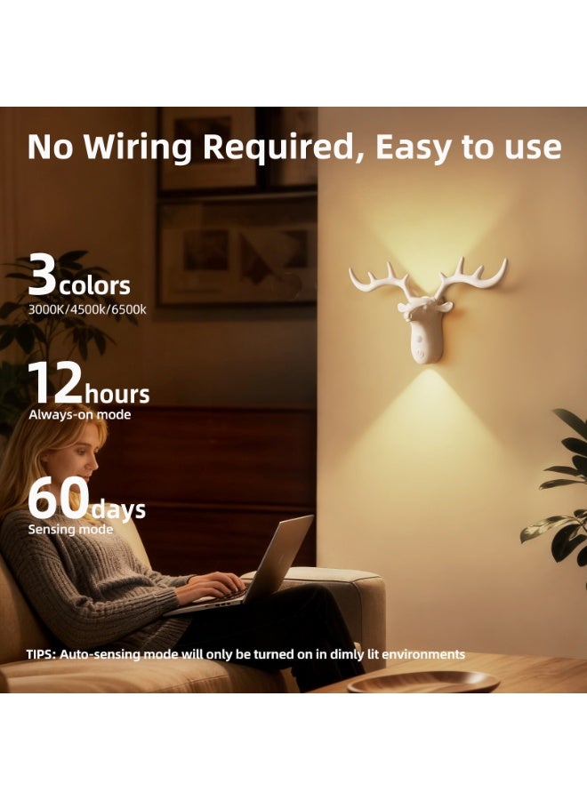 LED human-sensing decorative wall lamp, magnetic attachment without wiring, three lighting modes - Image 3