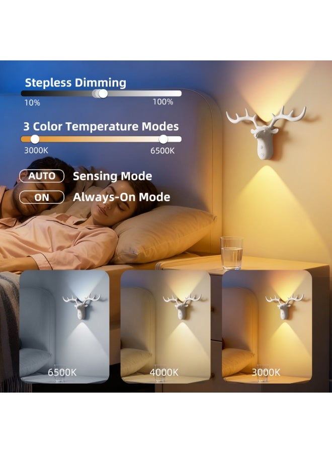 LED human-sensing decorative wall lamp, magnetic attachment without wiring, three lighting modes - Image 5
