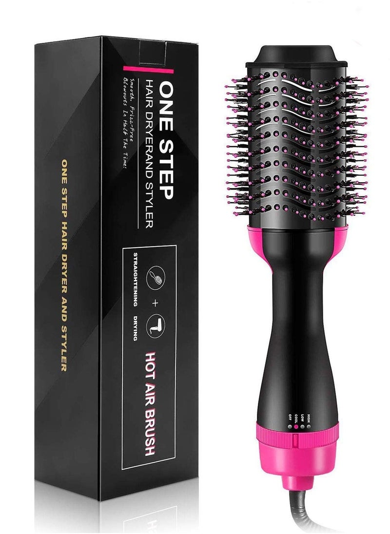 One Step - One-Step Hair Dryer and Volumizer Hot Air Brush, 4-in-1 One Step Hair Dryers & Blower Brush with Negative Ions for Reducing Frizz and Static, for All Hair Styles, Pink - Image 1