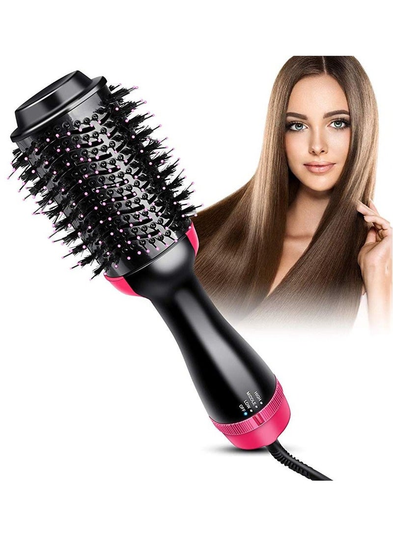 One Step - One-Step Hair Dryer and Volumizer Hot Air Brush, 4-in-1 One Step Hair Dryers & Blower Brush with Negative Ions for Reducing Frizz and Static, for All Hair Styles, Pink - Image 1