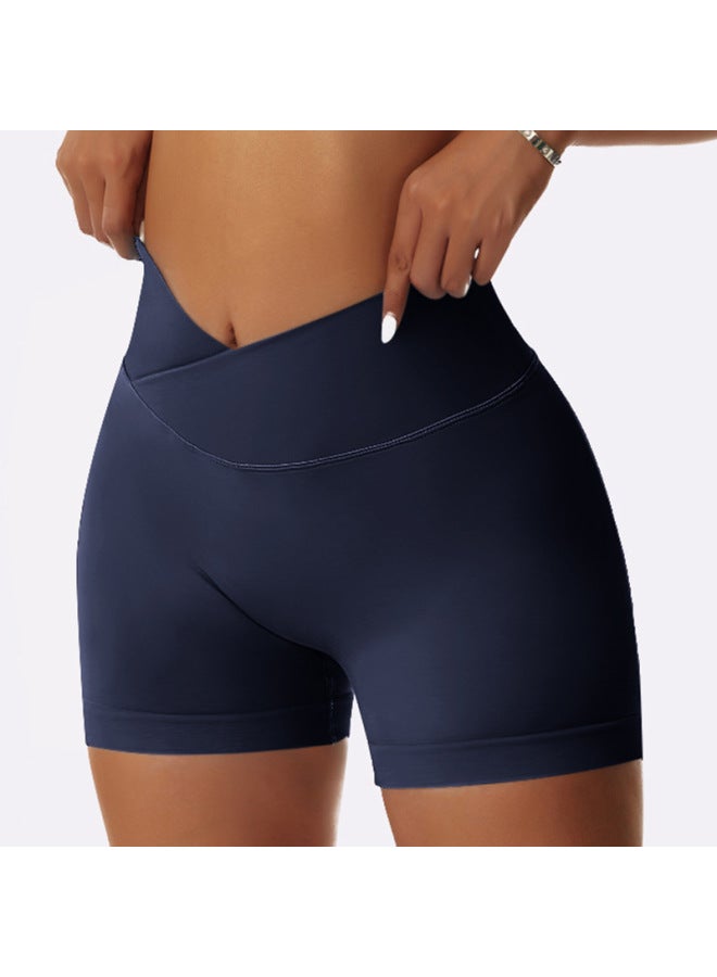 إسكدنيا 2024 European And American Fashion Solid Color Meat Covering Slimming High Waist Hip Bodybag Women's Swimming Trunks-Color:Dark Blue- - Image 1