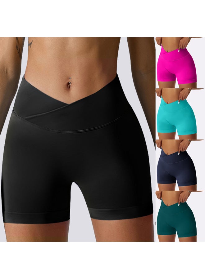 إسكدنيا 2024 European And American Fashion Solid Color Meat Covering Slimming High Waist Hip Bodybag Women's Swimming Trunks-Color:Dark Blue- - Image 2