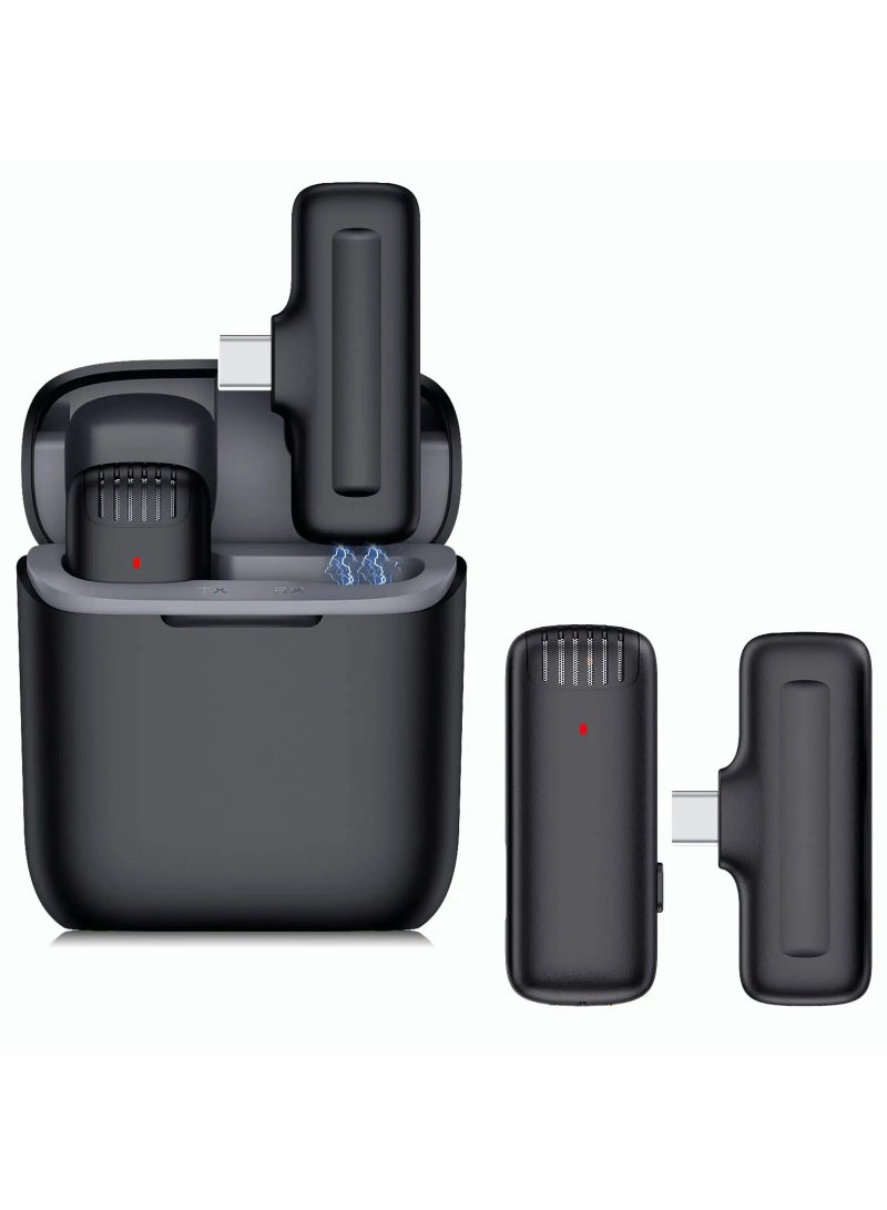 Wireless Lavalier Microphone for USB-C Android | 35H Charging Case | Plug & Play Mini Lapel Mic for YouTube, TikTok, Facebook Live | Noise Reduction - Image 1