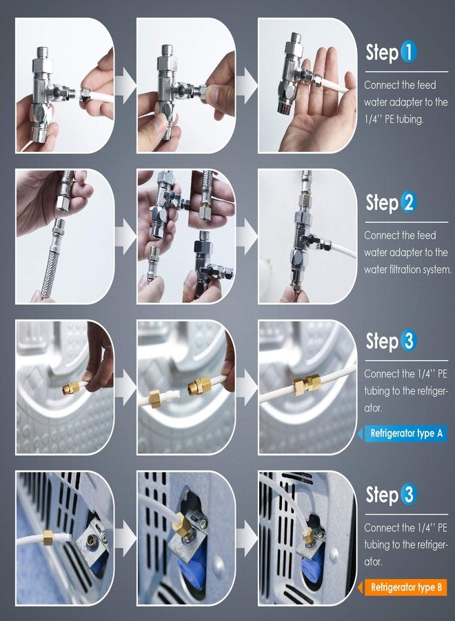 ووتر دروب مجموعة توصيل خط المياه Waterdrop Kita لسلسلة WD-10/15/17UA، لتوصيل نظام ترشيح المياه أسفل الحوض بـ 𝐑𝐞𝐟𝐫𝐢𝐠𝐞𝐫𝐚𝐭𝐨𝐫 & 𝐈𝐜𝐞 𝐌𝐚𝐤𝐞𝐫 (مصممة للمشاريع المنزلية) - Image 3