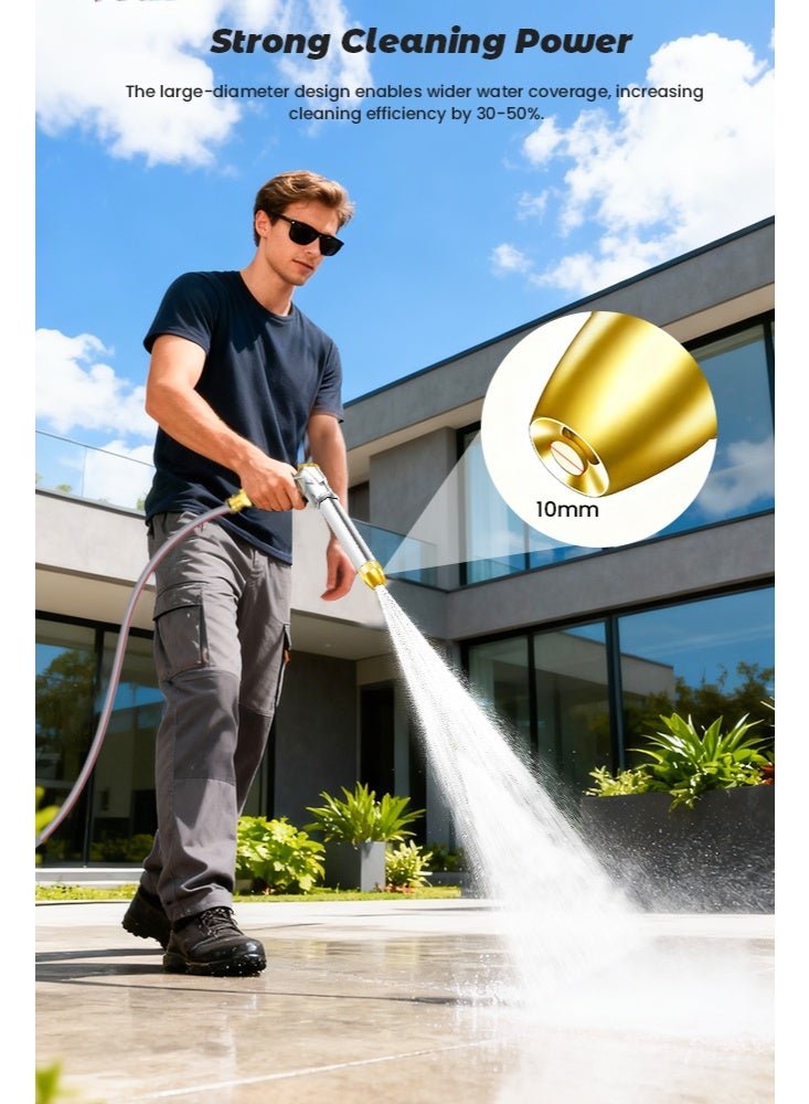 GGEROU 40m Garden Water Hose with Reel, Portable Wall Hanging, with Multi-Functional High-Pressure Water Gun and Water Pipe Bracket, Used for Garden Watering and Car Washing - Image 5