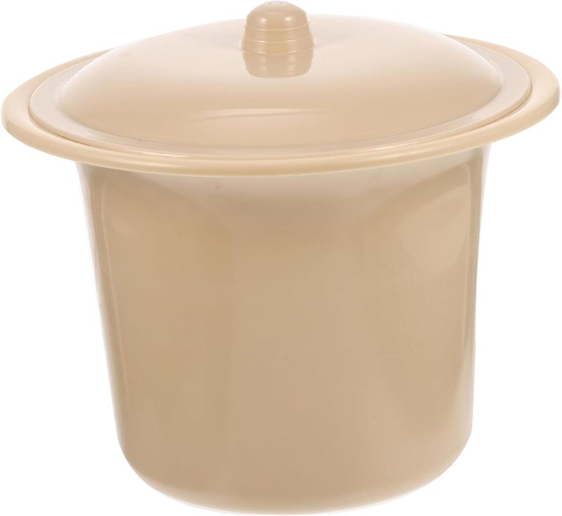 Khaki Chamber Pot with Lid Multi Function Urinal for Kids Seniors and Pregnant Women - Image 1