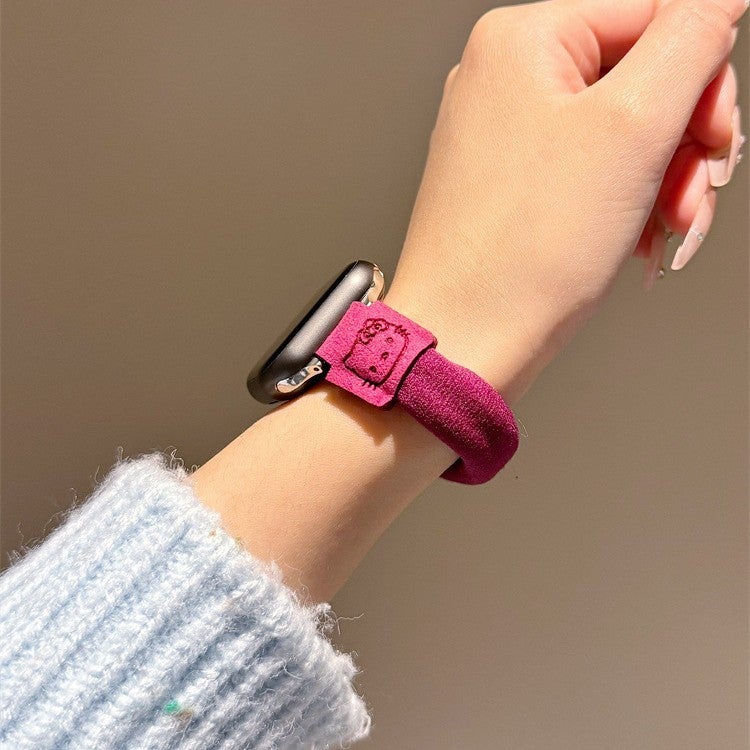 شريط نايلون مطاطي لطيف بشكل كيتي متوافق مع Apple Watch 10 و iWatch S9 S8 - Image 4