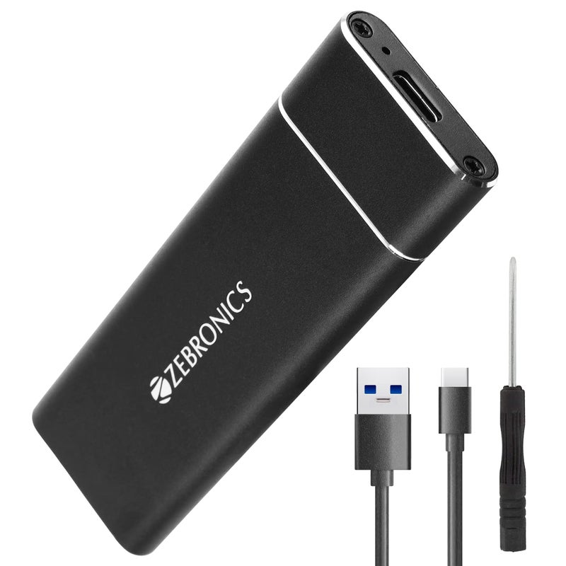 ZEBRONICS CM01 M.2 SATA SSD Enclosure with Aluminum Case, Type-C 3.1 Gen 1, Upto 5Gbps* and Upto 2TB Max. Storage Capacity. - Image 1