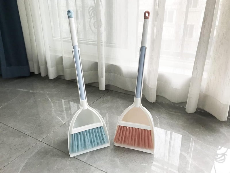 BSMstone Kids Broom and Dustpan Set-Mini Dustpan and Broom for Children Housekeeping Pretend Play Cleaning Tools Set (Blue) - Image 3