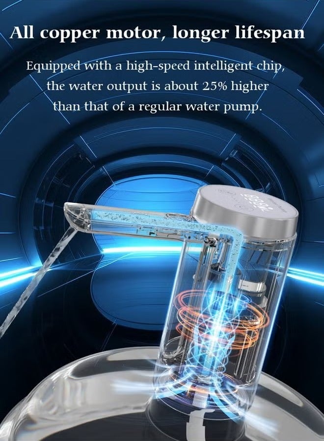 Folding Electric Water Pump Dispenser Electric Touch Screen Wireless Portable Water Pump 3 Quantitative Settings Drinking Water Pump Portable Multipurpose Dispenser for Home Office Camping  - Image 4