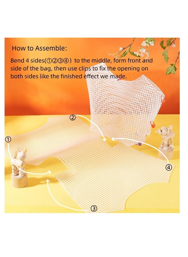 Clear Plastic Mesh Canvas Sheets for Embroidery, 6 Pcs Blank Needlepoint Canvas Sheets for Crochet Bag Making, DIY Purse Cross Stitch Kits, for Acrylic Yarn Knit Crochet Projects, 51x32cm  - Image 4