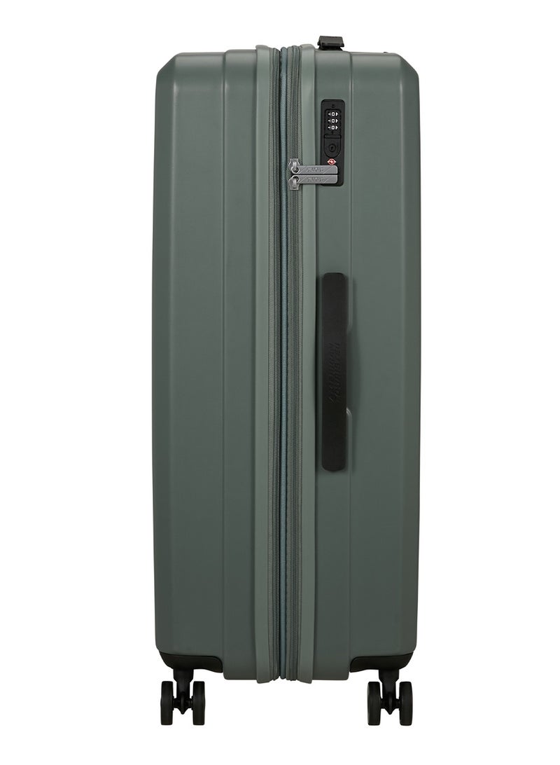 AMERICAN TOURISTER Aerojoy Suitcase, Check-In Size 80 cm / 30 inch, 4 Wheels, Hard Top, ABS, Dark Forest|TSA Lock|Inner Mesh Zippered Divider|Expandable|Cross Ribbons|Lightweight - 3 Years International Warranty - Image 2