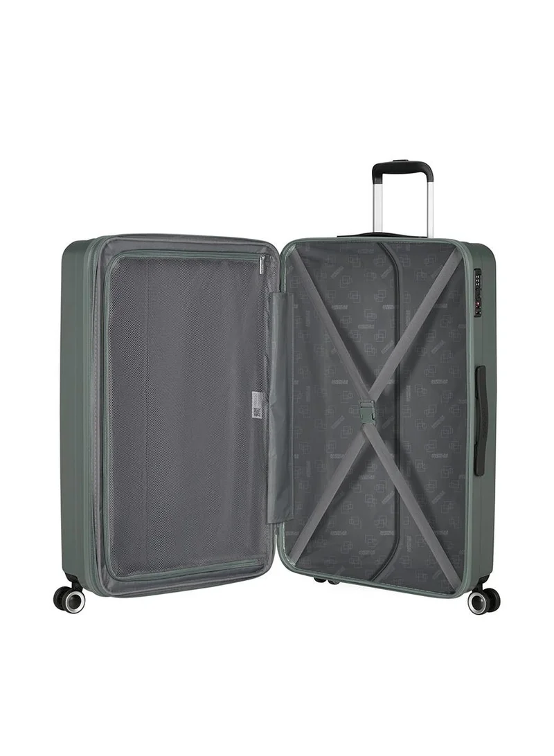 AMERICAN TOURISTER 80 cm / 30 inch Aerojoy Suitcase, Check-In Size 80 cm / 30 inch, 4 Wheels, Hard Top, ABS, Dark Forest|TSA Lock|Inner Mesh Zippered Divider|Expandable|Cross Ribbons|Lightweight - 3 Years International Warranty  | Best Price UAE