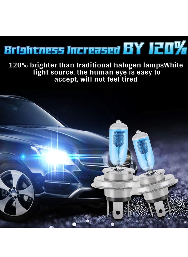 Excefore - LED Headlight Bulbs, Fog Light Lamp, H4 Halogen Xenon Light, 100W Halogen Headlight Bulbs  6000K Super Bright, 360 Degree Adjustable, Non-polarity Plug & Play, Pack of 4, White - Image 1