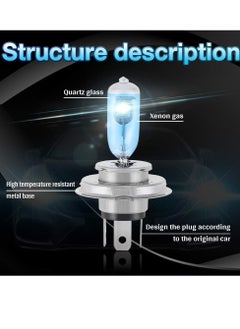Excefore LED Headlight Bulbs, Fog Light Lamp, H4 Halogen Xenon Light, 100W Halogen Headlight Bulbs  6000K Super Bright, 360 Degree Adjustable, Non-polarity Plug & Play, Pack of 4, White  - Image 3