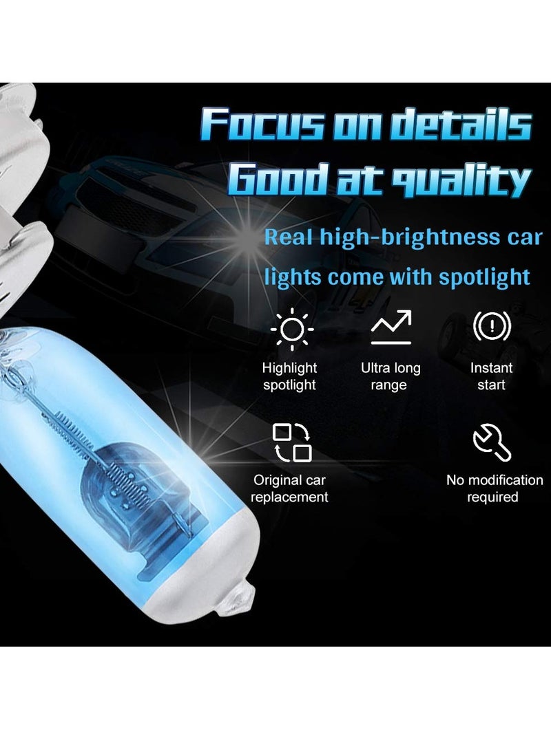 Excefore - LED Headlight Bulbs, Fog Light Lamp, H4 Halogen Xenon Light, 100W Halogen Headlight Bulbs  6000K Super Bright, 360 Degree Adjustable, Non-polarity Plug & Play, Pack of 4, White - Image 1