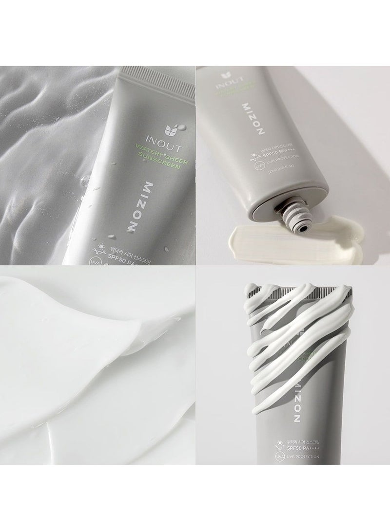 Mizon Inout Watery Sheer Sunscreen SPF50 PA++++ Moisturizing 50ml - Image 3