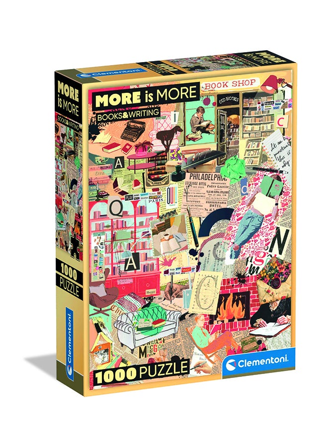 Clementoni 1000 Piece Puzzle – More Is More Books And Writing | Literary Art Jigsaw Puzzle For Adults - Image 1