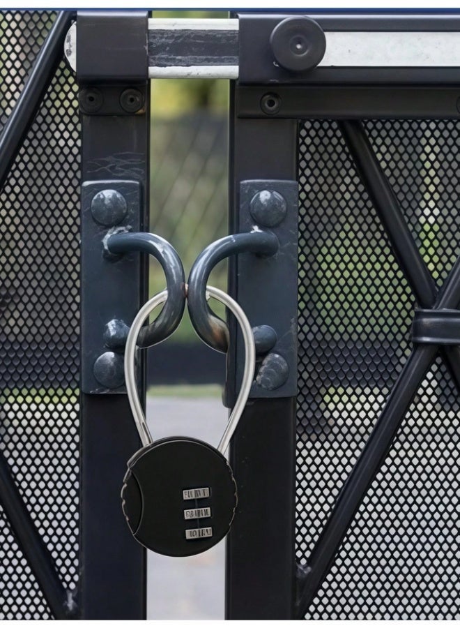 قفل رقمي 3 خانات قابل لإعادة الضبط، من سبيكة الزنك عالية القوة، مقاوم للسرقة والصدأ للاستخدام الداخلي والخارجي - Image 2