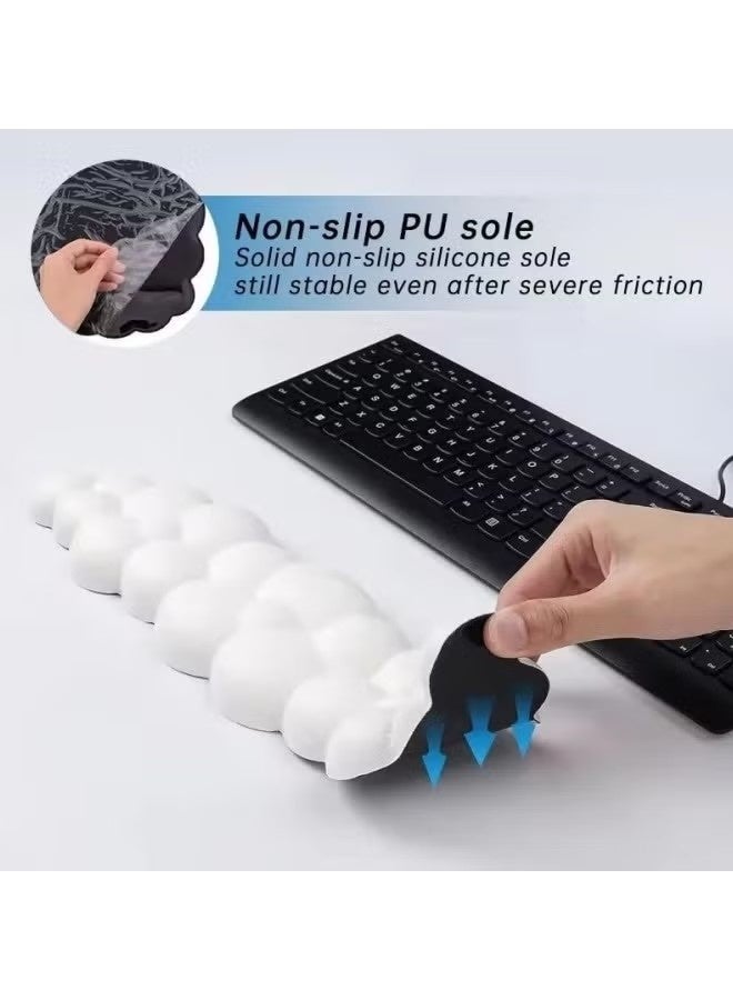 إيليلي مجموعة مسند معصم لوحة المفاتيح، مسند معصم ماوس سحابي غير قابل للانزلاق من إسفنج الذاكرة من البولي يوريثان، ناعم ومرن، دعم مريح للوحة مفاتيح الماوس لتخفيف آلام الكتابة، والمكتب المنزلي والكمبيوتر المحمول والكمبيوتر، دعامة يد للوحة المفاتيح (لوحة المفاتيح غير متضمنة) أسود - Image 5