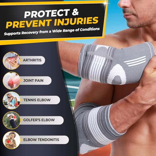 NeoTech Care دعامة دعم الكوع نيوتيك كير (رمادي، مقاس م، 1 زوج) - Image 5