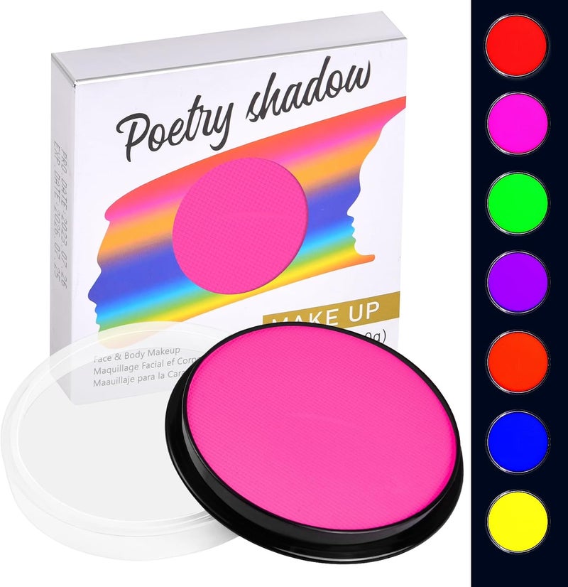 LOPHE Glow Neon Face Paint 30g Water Soluble Face Body Makeup Pigment for Adults Kids Children Water Based Neon Fluorescent Face Paint Face Body Painting for Halloween Party Carnival