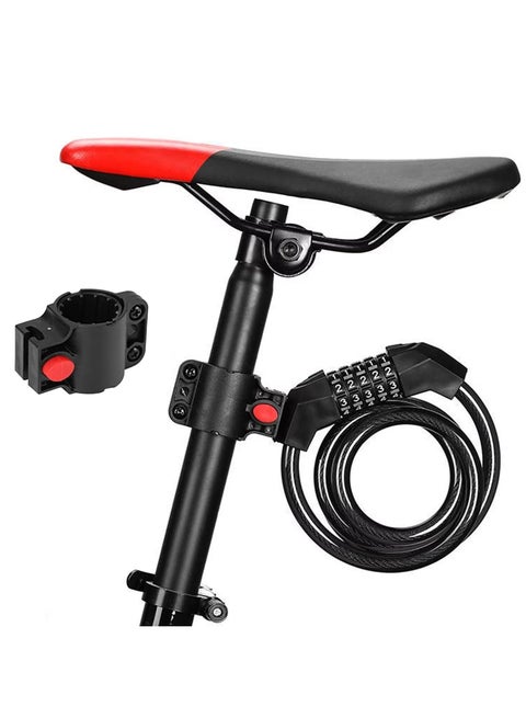 Bike Lcok,Bike Lock Cable,Bicycle Lock,Anti Theft Cable Lock,High Security 5 Digit Resettable Combination Coiling Bicycle Lock with Mounting Bracket for Outdoor Equipment
