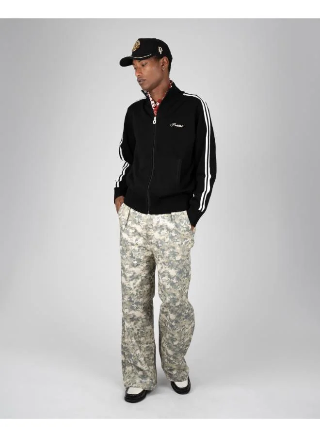 Prohibited Black Varsity Knitted Trackjacket  | Best Price UAE