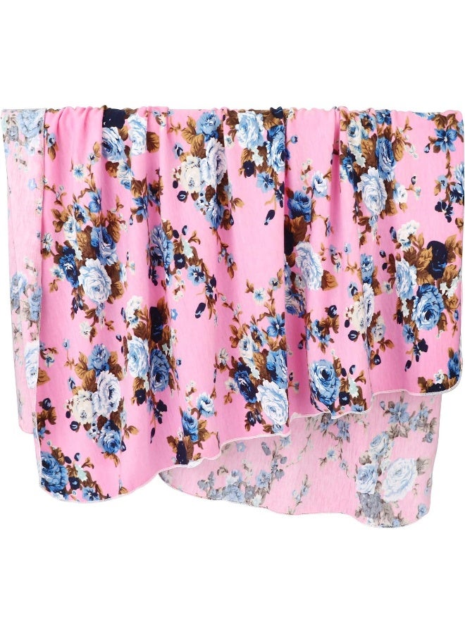 DRESHOW BQUBO Newborn Receiving Blanket with Bow Hat Set Flower Print Baby Swaddle Blanket with Beanie Nursery Swaddle Wrap - Image 5