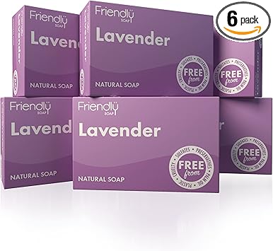 Friendly Soap 6 x 95g Lavender Natural Handmade Soap bar Gentle Sensitive Nourishing No Synthetic Fragrances Sulfate Free - Image 1