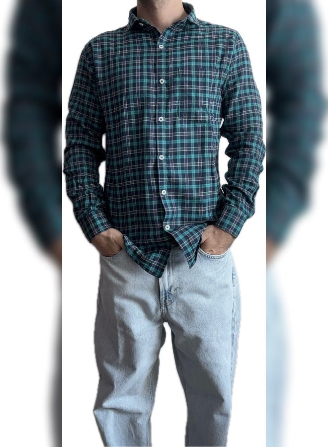 إكستريم قميص رجالي منقوش بأكمام طويلة وأزرار - Image 1