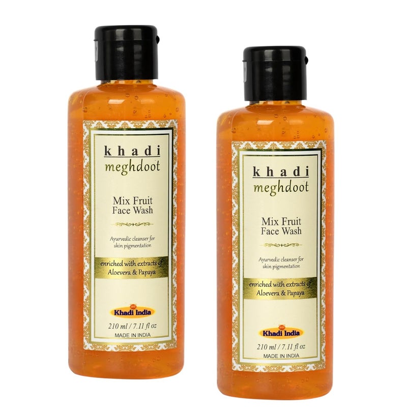 MEGHDOOT Khadi Mix Fruit Face Wash 210ml Pack of 2 - Image 1